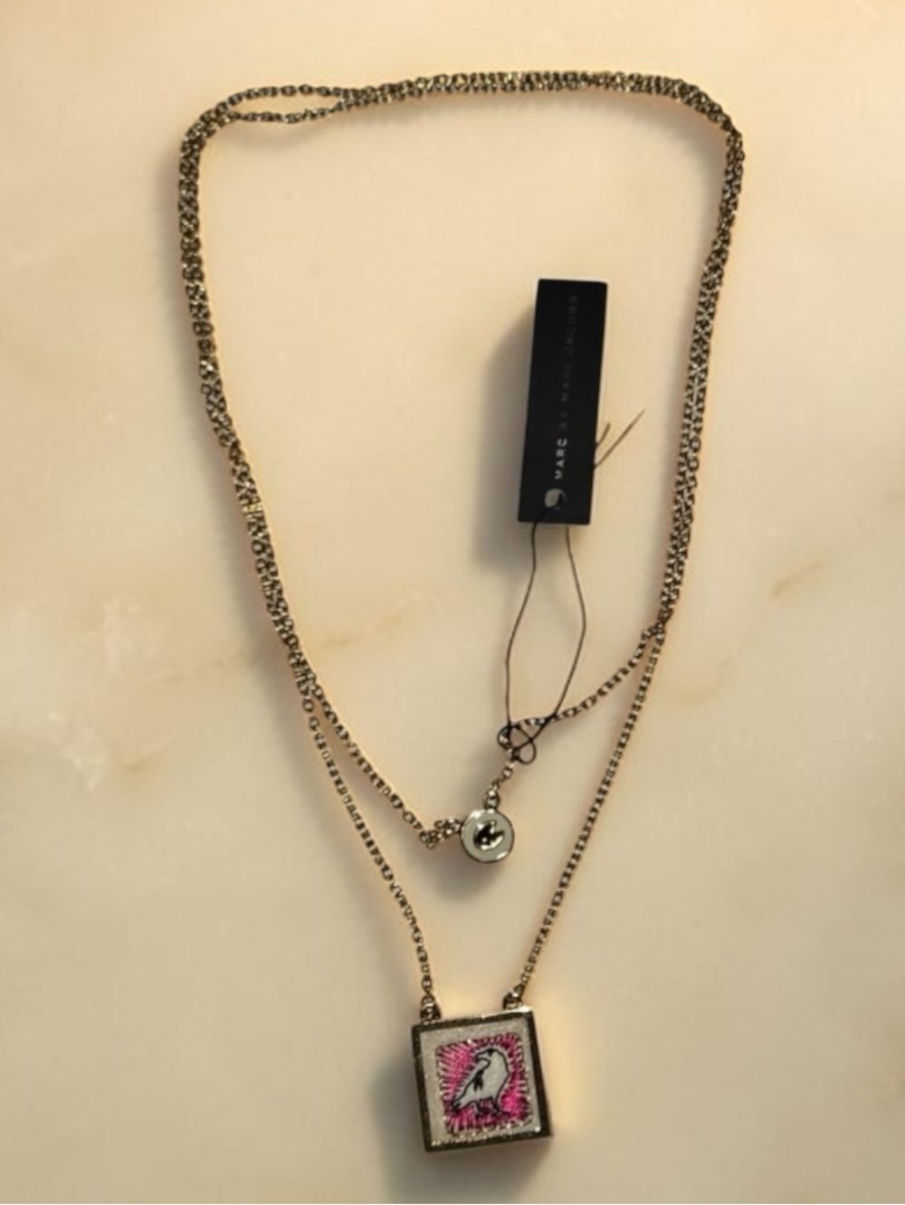 Marc by Marc Jacobs NWT Gold-Tone Double Layer Necklace with Pendants